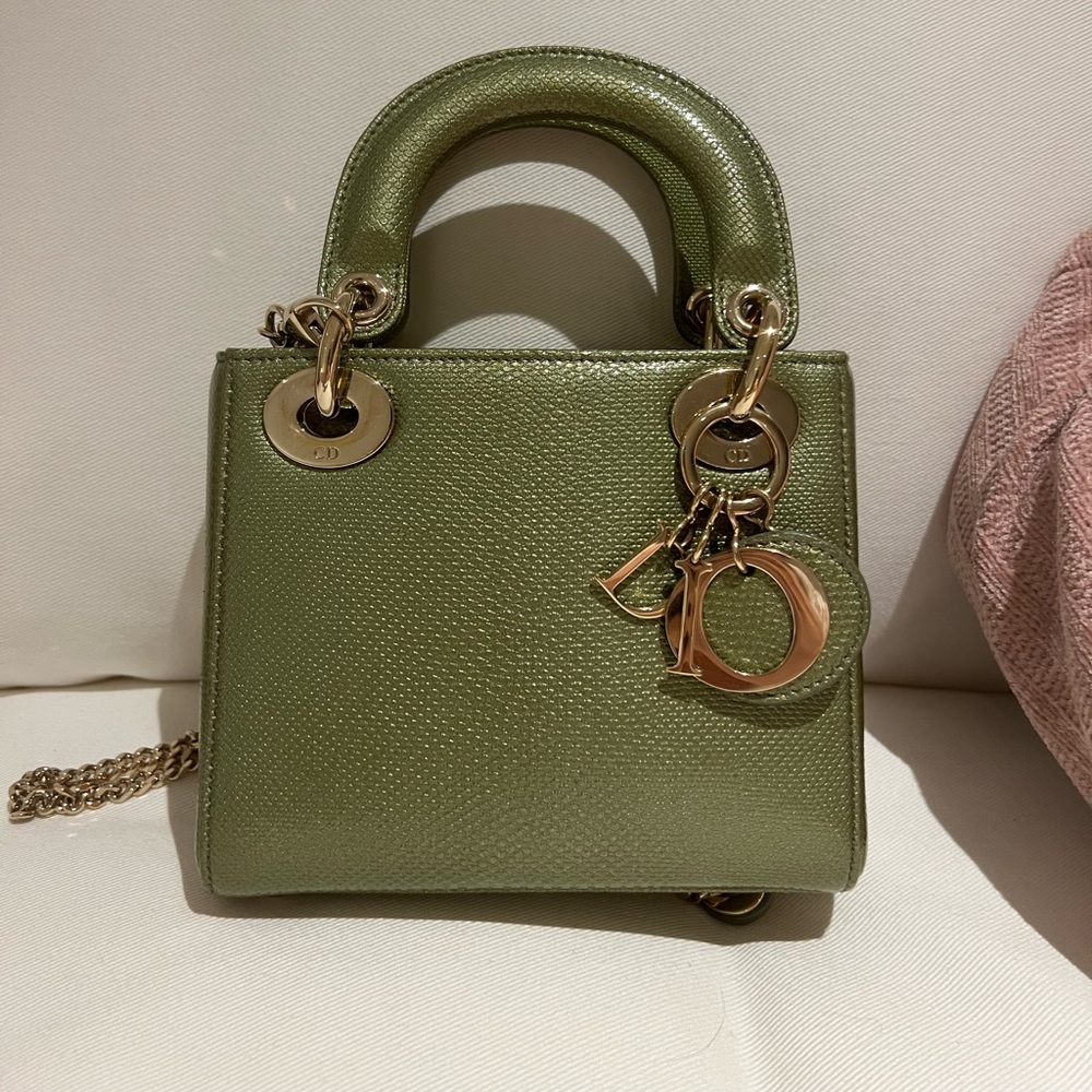 Lady Dior Lizard Mini - green - used good